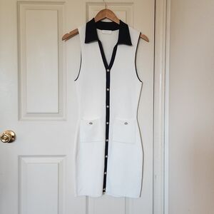 Meshki ribbed white sleeveless mini dress